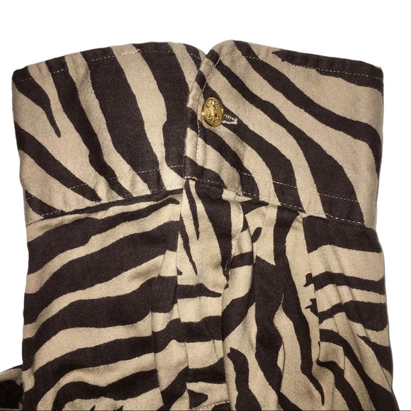 Animal Print Button Down Shirt, Chaps Zebra Print Top, Tiger, 3/4 Sleeve Plus 3x - Picture 7 of 14